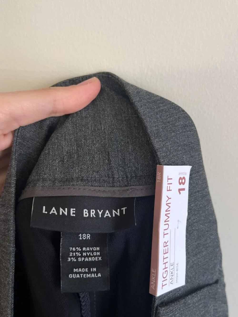 NWT Lane Bryant Gray Tighter Tummy High Rise Straight 4-Season Pants - Picture 6 of 7